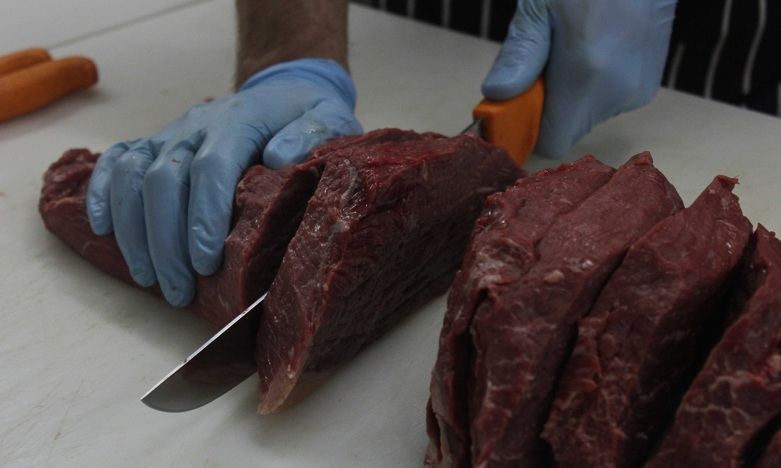 Step Two: Slicing & Marinating the Steaks 