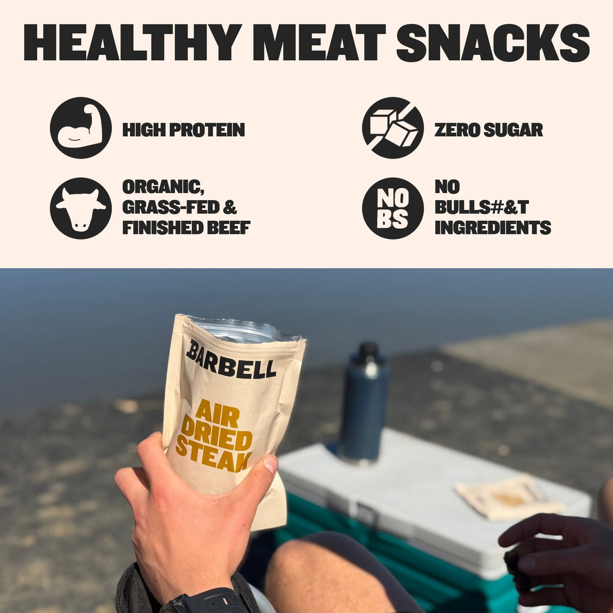 Healthy meat snacks - high protein, zero sugar, organic grass-fed beef